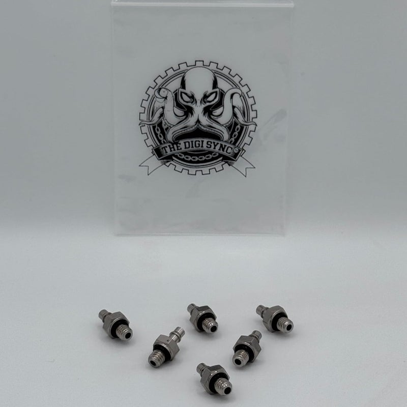 The Digi Sync M6-6x1.0x20 - Threaded Vacuum Port Adapters Fittings for Carburetor or Throttle Body - Nickel-Plated Brass - QUALITY SET - Pack of 6 - Not KL - Image 1